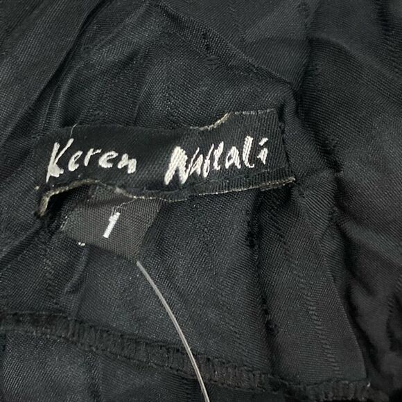 Keren Naftali 1 XS S 4 Black Dress Bodycon Evening Elegant Crinkle Packable - Picture 13 of 13